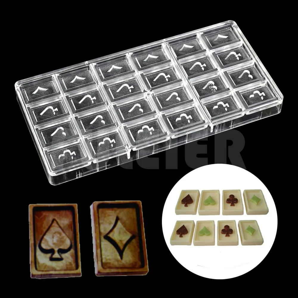 Форма для шоколада в форме игральных карт|polycarbonate chocolate mold|polycarbonate chocolatekitchen cooking |
