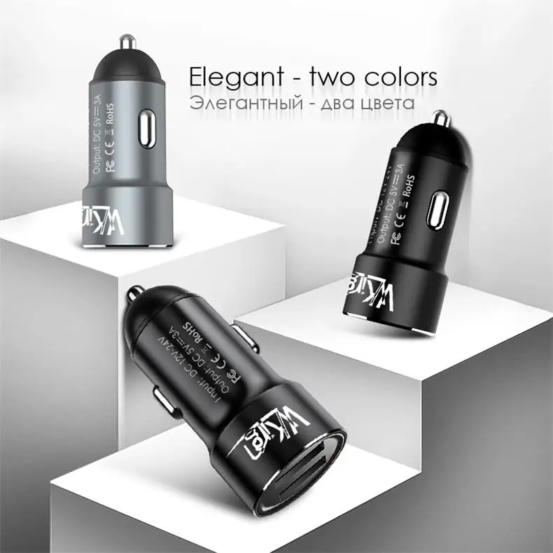 VVKing автомобильное зарядное устройство 5V 3.0A Max Dual USB быстрая зарядка для iPhone Xiaomi samsung huawei SONY Phone 2 порта USB металлическое автомобильное зарядное устройство