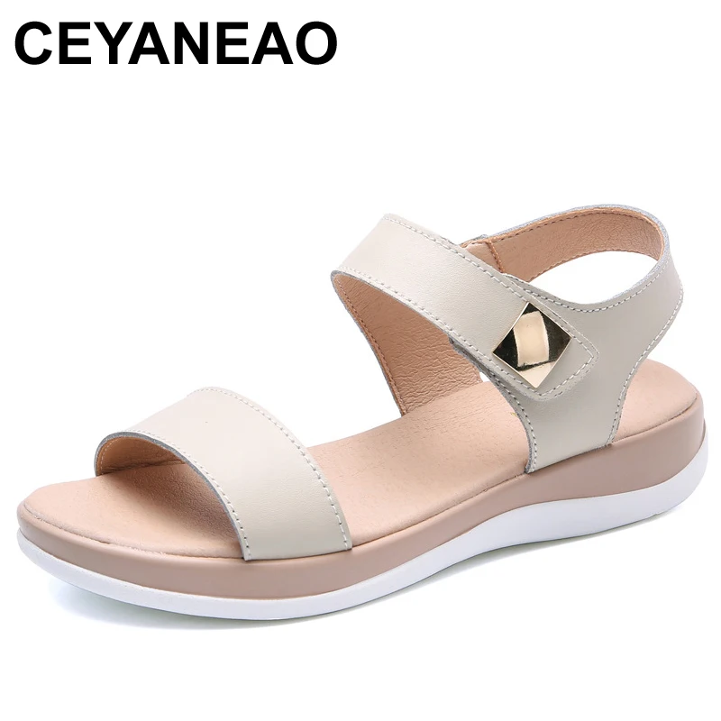 Сандалии CEYANEAO женские на платформе босоножки плоской подошве обувь с