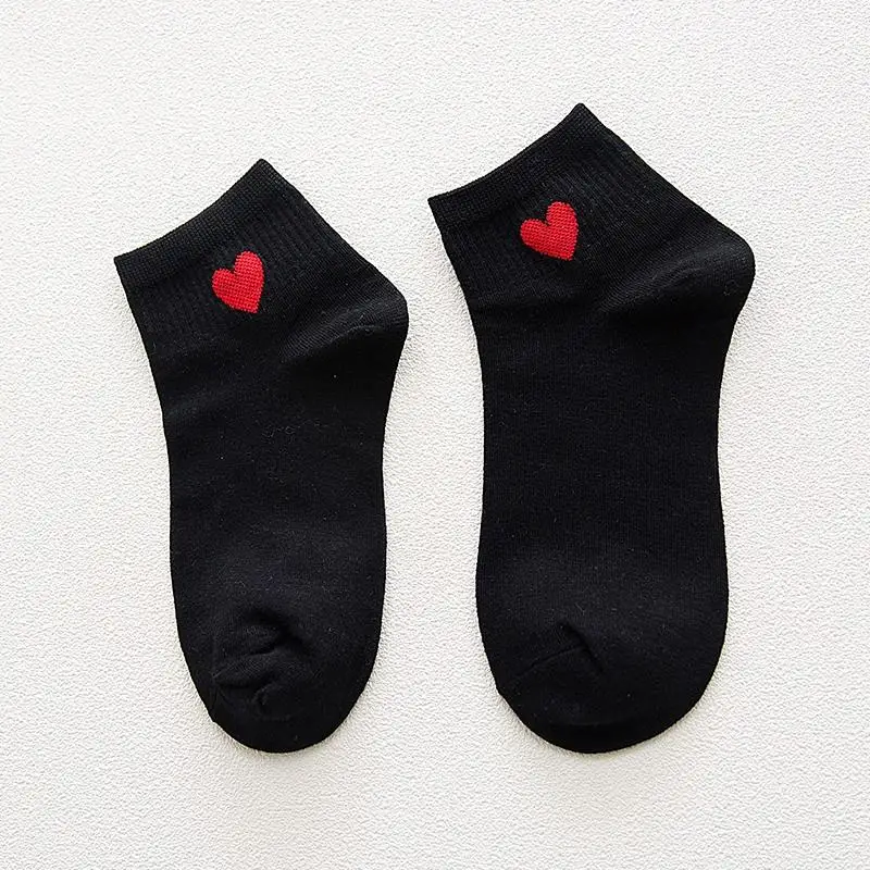 10 pairs / pieces pairing red heart cute college wind simple basic fresh hot spring and summer women's cotton socks direct | Женская
