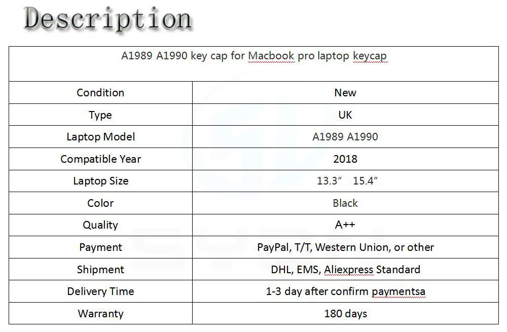 A1989 A1990 клавиша для клавиатуры для Macbook Pro retina, клавиша для ноутбука, новинка