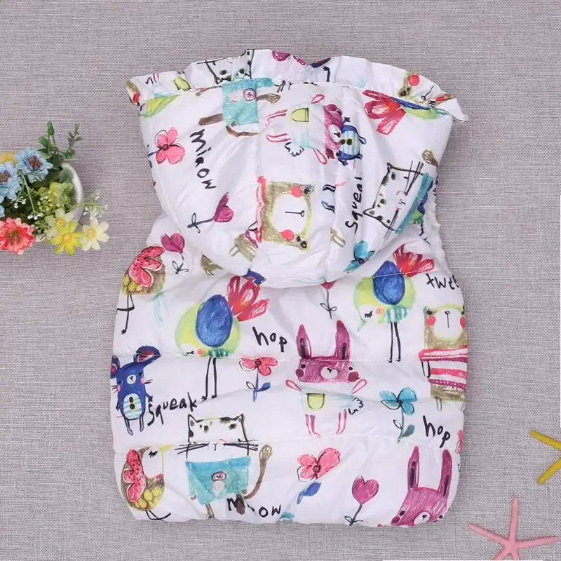 Детский жилет с героями мультфильмов Детская куртка капюшоном для девочек
