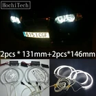 HochiTech для BMW E36 3 E38 7 E39 5 E46 ультра яркие DRL CCFL ангельские глаза набор демонических глаз теплый белый ореол кольцо 131*2 шт. + 146*2 шт.