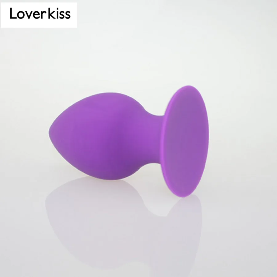 Силиконовая Анальная пробка Loverkiss фиолетового цвета малый/средний/большой
