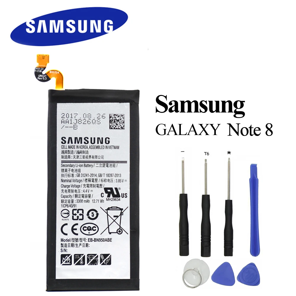 

Оригинальный аккумулятор для Samsung Galaxy Note8 Note 8 N9500 N9508 3300 мАч Akku + Бесплатные инструменты с отслеживанием