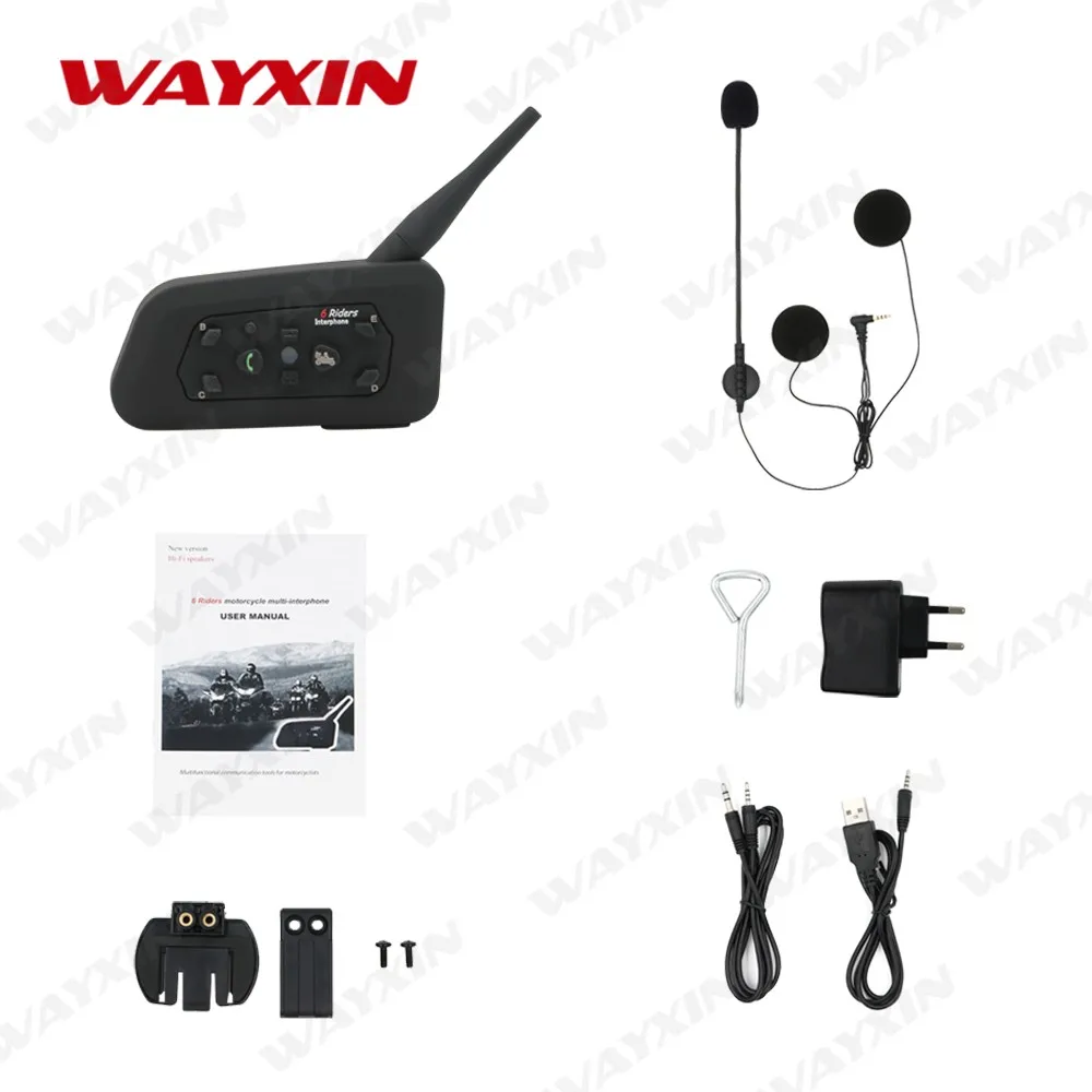 Домофон для мотоцикла WAYXIN беспроводной домофон мотоциклетного шлема Bluetooth
