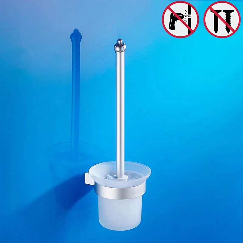 Nail Free Toilet Brush Holder metal Bathroom Powerful Suction holder Products Accessories | Обустройство дома
