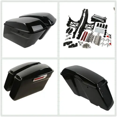 

Мотоциклетные глянцевые твердые сумки с защелкой One Touch для Harley Touring 2014-2017 FLHT FLHTCU FLHRC 14-16