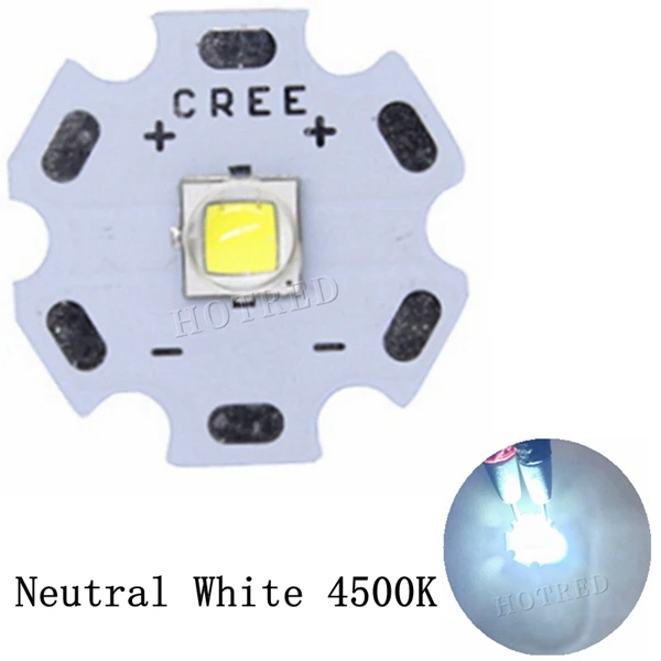 Neutral White 4500K 10 шт. CREE XM-L2 XML2 светодиодный T6 U2 10 Вт белый нейтральный белый теплый белый высокой мощности Светодиодный излучатель с 12 мм 14 мм 16 мм 20 мм PCB для DIY - Испускаемый цвет: Neutral White 4500K