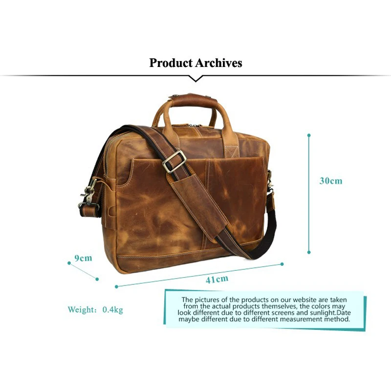 Tiding Luxury Designer Handmade Leather 14 Inch Laptop Briefcase Men Business Dress Office Bag Satchel Messenger Brown 1019 | Багаж и