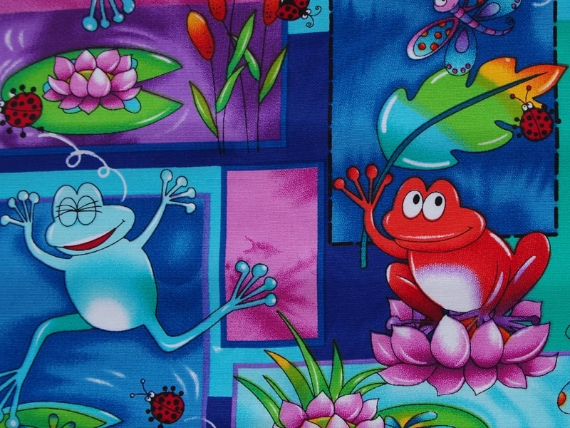 См x см хлопчатобумажная смесь тканая ткань лягушка стрекоза Божья коровка и
