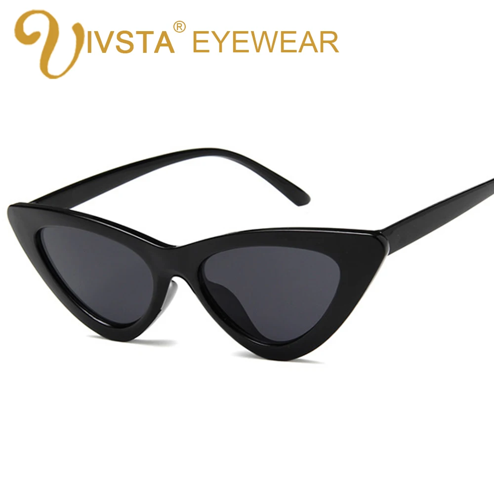 

IVSTA intage Women Sunglasses Cat Eye Eyewear Brand Designer Retro Female UV400 Ladies Sun Glasses Triangle Cheap Small Red Sexy