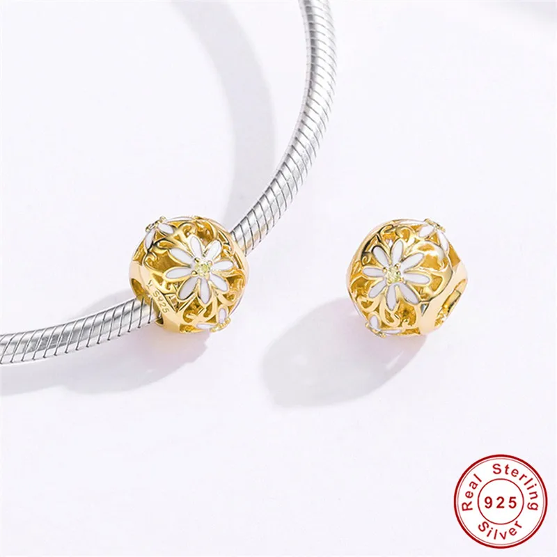 Подходит браслет в европейском стиле Серебро 925 Оригинальные милые Полые бусинки