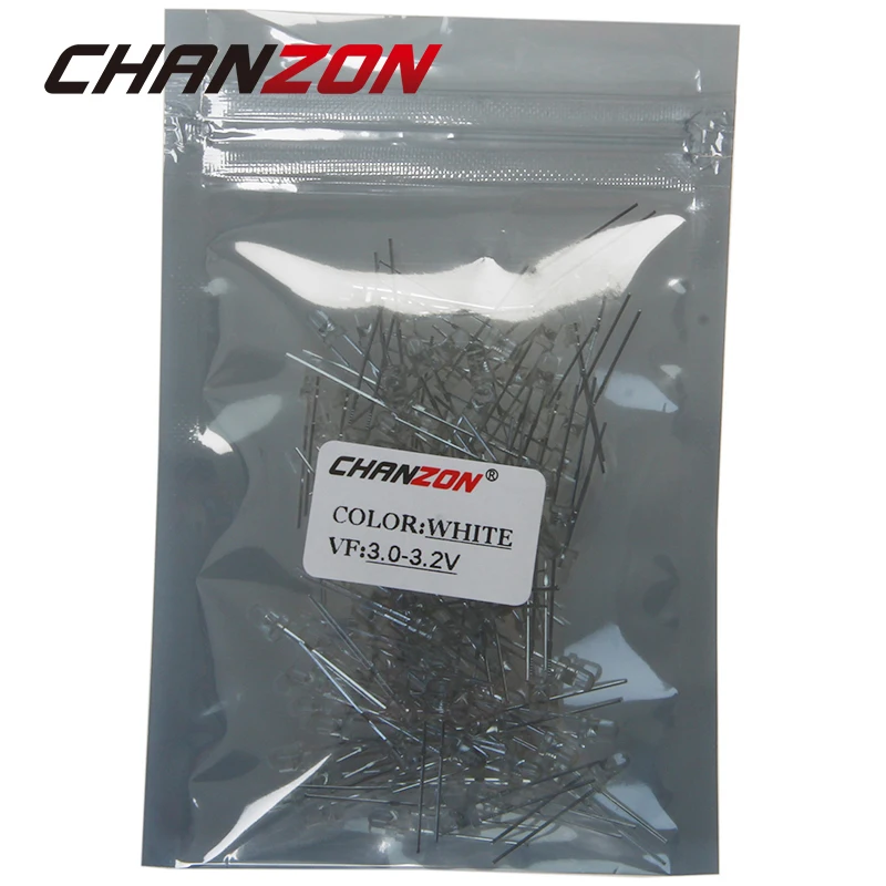 Светодиодный светильник CHANZON 100 шт. 3 мм белый прозрачный ультра яркий в|led 3mm|light