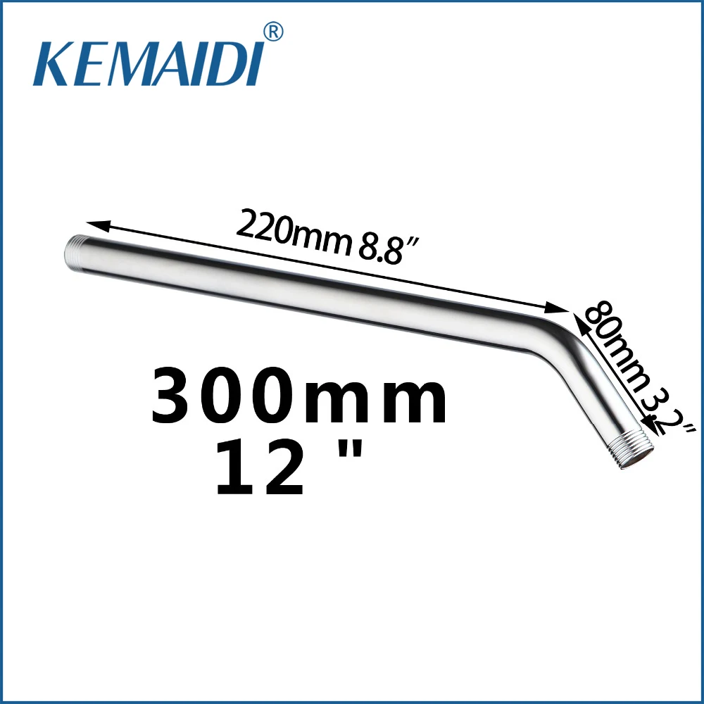 

KEMAIDI Finished Chrome Stainless Steel Shower banho Arm 5621-30 Wall Mount 30cm Rainshower Arm Shower Head Extension Pipe