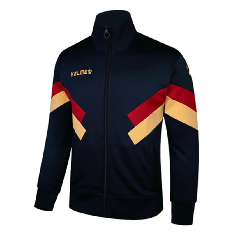 Kelme Спортивный Теплый Ретро Мода Досуг тренд куртка тренировочный костюм 3881328 - Цвет: DarkBlue