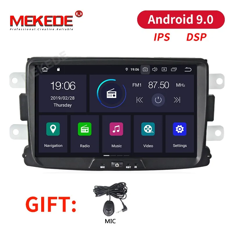 4 ядра android 9 0 dvd мультимедиа плеер для dacia lodgy Logan Duster Sandero с радио Wi Fi gps навигации ips