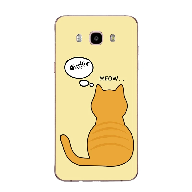 Мягкий прозрачный чехол из ТПУ с рисунком кота для Samsung J3 J5 J7 S6 S7 S8 note8 A3 A5 C7 J2prime