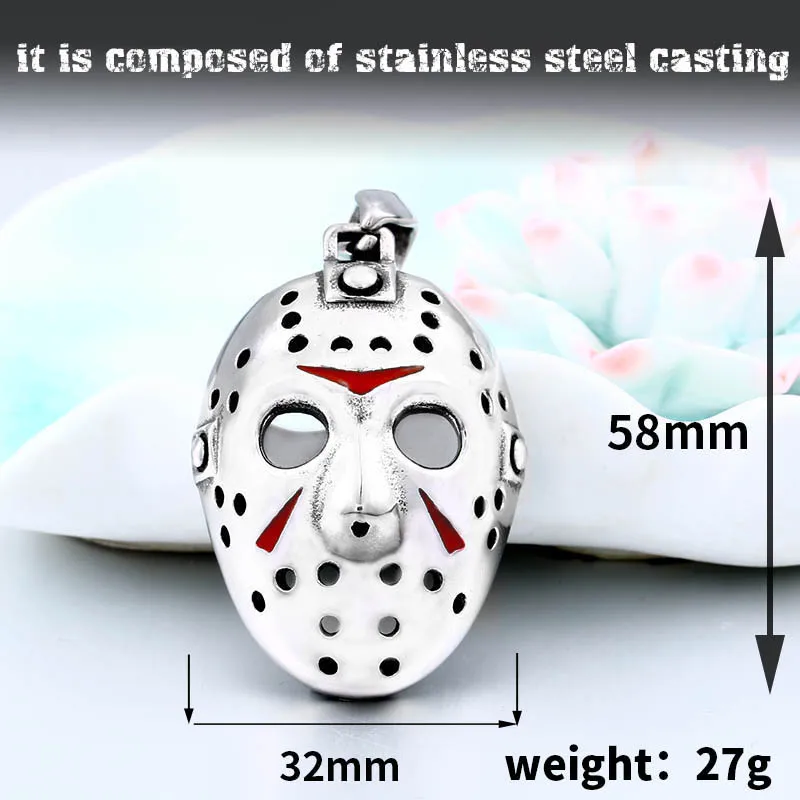 Сталь солдат Подвеска для Хэллоуина Маскарадная маска Джейсона Voorhees нержавеющая
