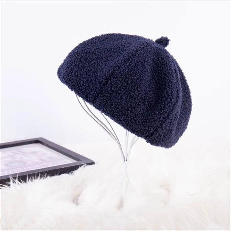 Xuyijun High Quality Beret Women Classic Solid Color Winter Hats For Knit Flat Cap Beanie Cashmere Lady Girl Berets | Аксессуары для