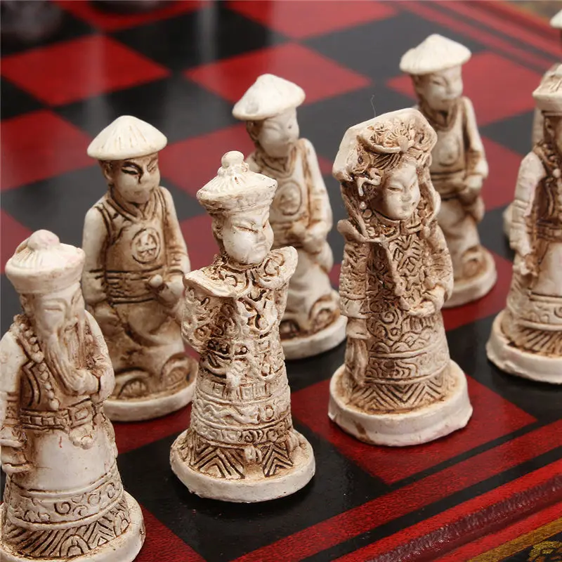 Деревянные настольные шахматы китайские шахматные игры из смолы Chessman подарки
