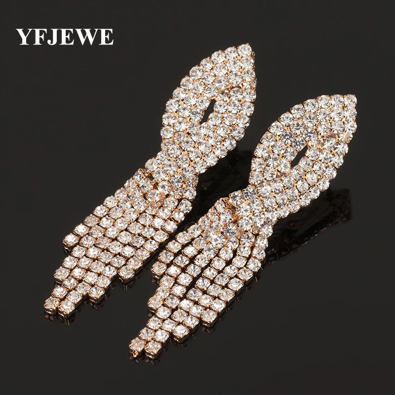 YFJEWE Новое поступление Роскошные Большие длинные Подвесные серьги капли с