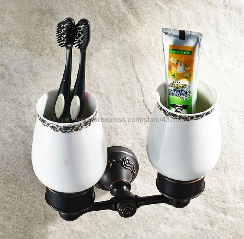 Аксессуар для ванной комнаты настенный черный бронзовый держатель зубной щетки
