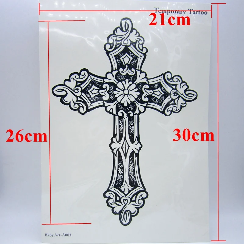 1 шт. большие крутые мужские татуировки с крестом красивые водонепроницаемые
