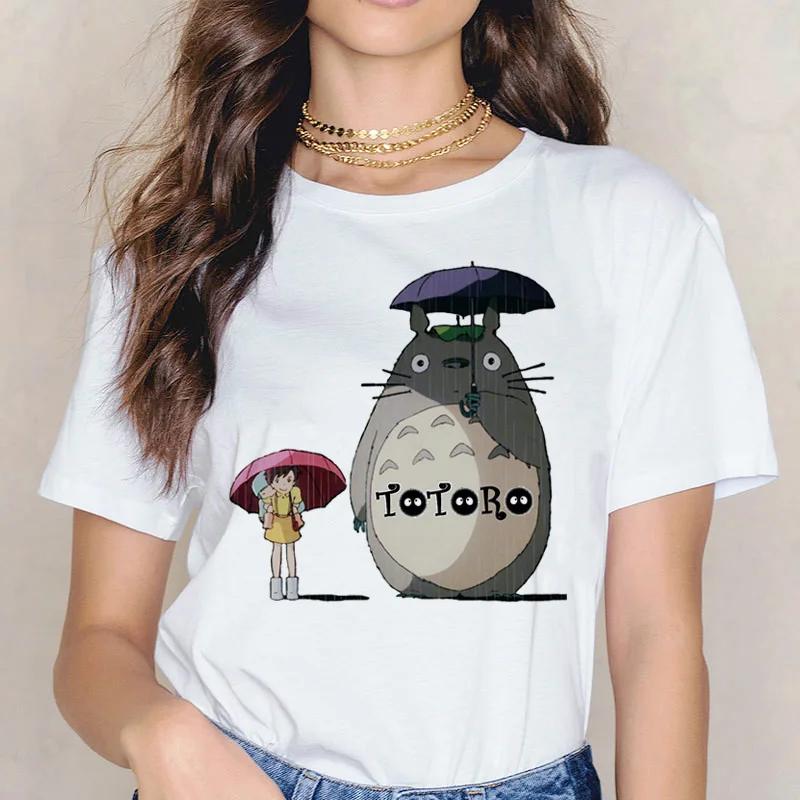 Футболка Totoro Spirit Out Хаяо Миядзаки из мультфильма Studio Ghibli femme женская футболка с японским аниме, женская одежда с аниме - Цвет: 3914