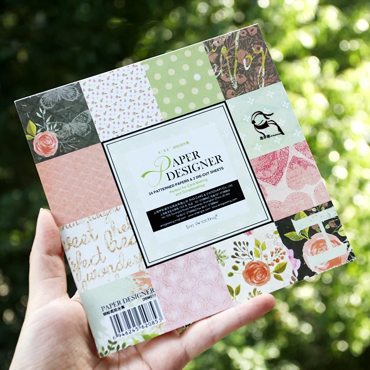 6''Single side печатная роза цветочный узор декоративная бумага для скрапбукинга