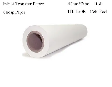 Inkjet Thermal Transfer Printing Paper Roll 42cm*30m Light Color Heat Transfers For Clothes Inkjet Transfer Cheap Paper HT-150R