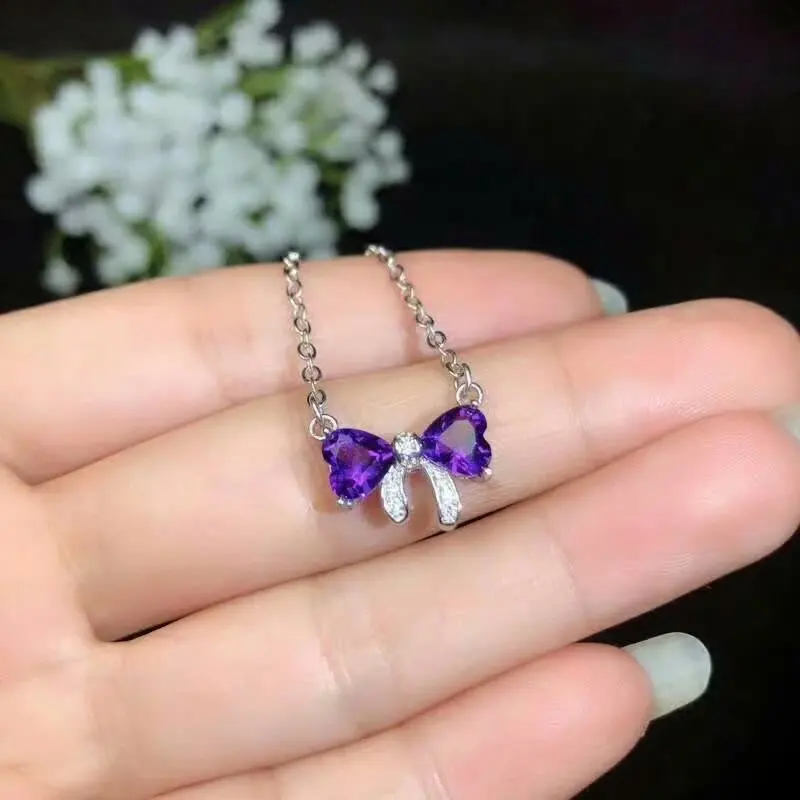 SHILOVEM 925 серебро Пьезоэлектричество подвески из аметиста классические оптовая