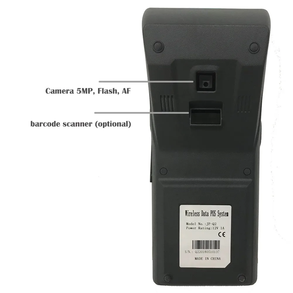 GOOJPRT 3G PDA pos терминал ручной NFC Встроенный термопринтер Bluetooth 58 мм Wi Fi Android камера
