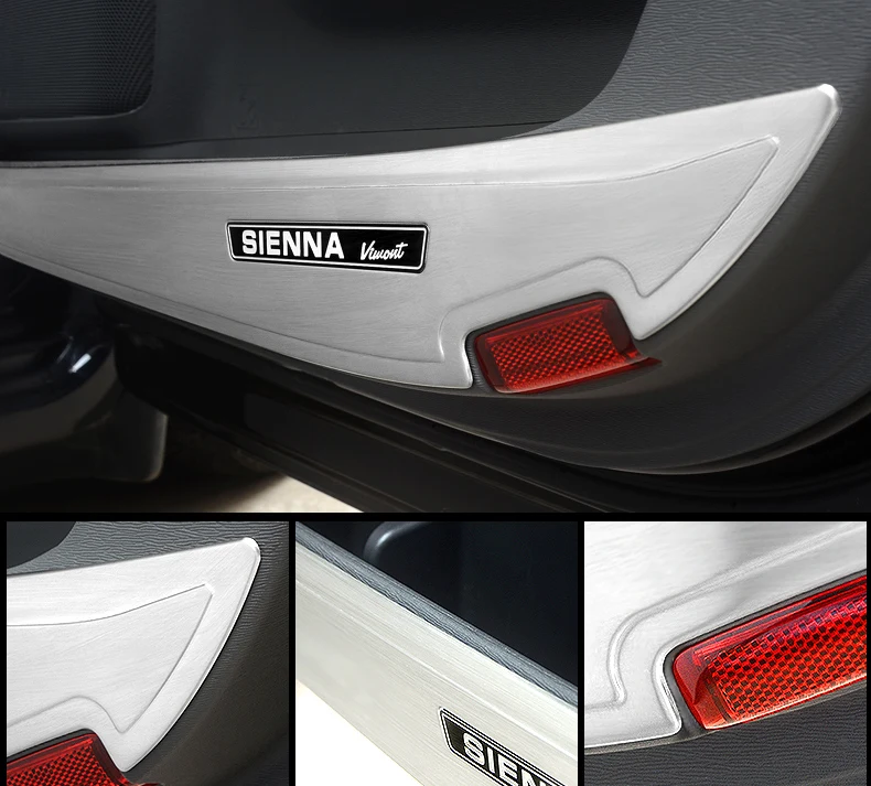 Аксессуары для Toyota Sienna 2011 2017 серебристые ручки внутренней двери из нержавеющей