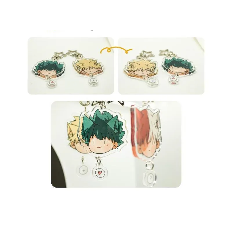 Ограниченная серия My Hero Academy Midoriya Izuku Todoroki Shouto, аксессуары для косплея, брелок для ключей, сердце, подвеска, игрушка с орнаментом, Новинка