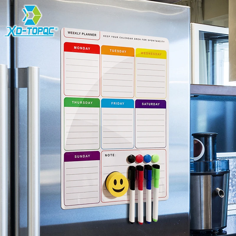 New Whiteboard Planner A3 Magnetic White Board For Notes Dry Wipe Weekly Plan Refrigerator Magnet Flexible Drawing Message Board
