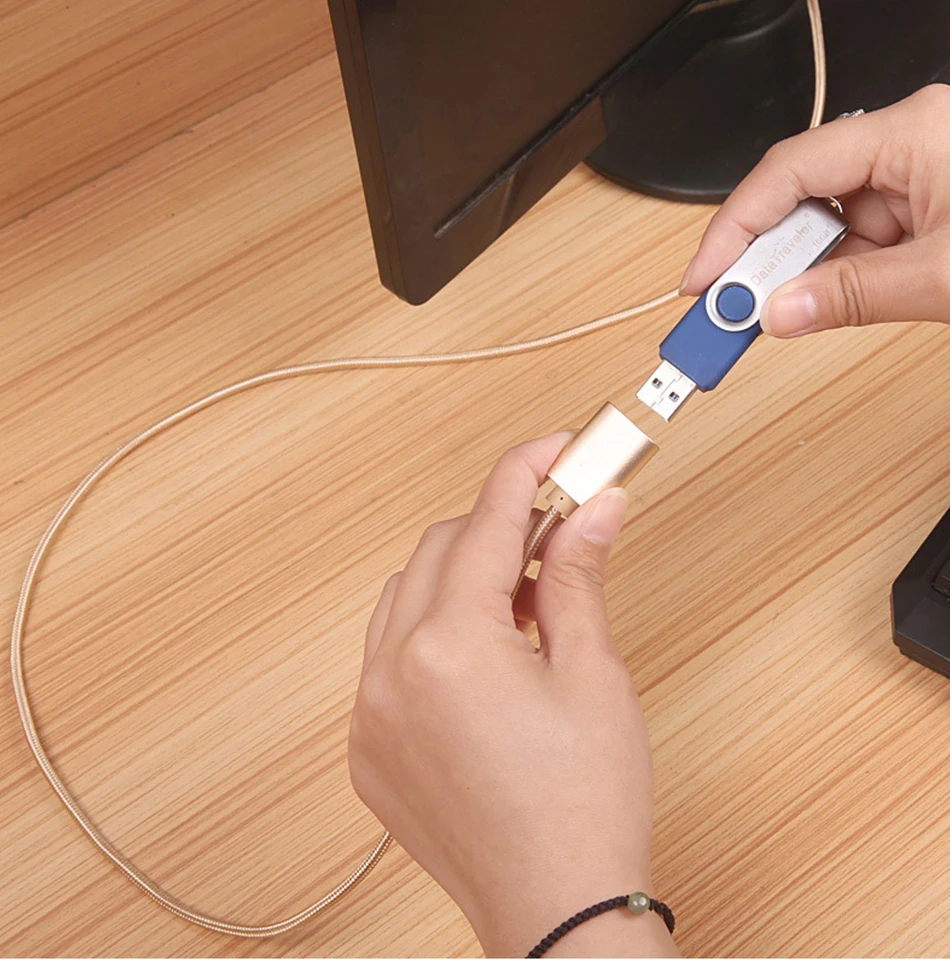 USB Удлинительный кабель для мужчин и женщин, нейлоновый плетеный кабель, используемый для мобильного жесткого диска, компьютера, ноутбука, ручка для игры и т. д