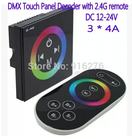 TM083 2 4G RF пульт + RGB DMX контроллер настенный сенсорный управления 3CH x 4A Бесплатная
