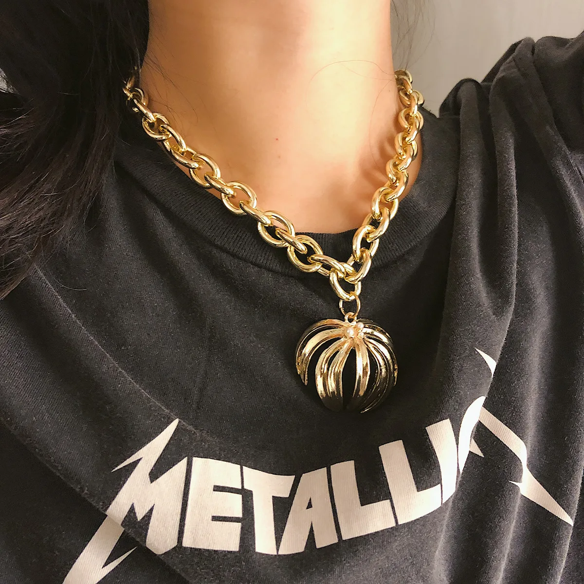 Metal Geometry Leaf Pendant Necklace Sweater Chain Feminine Pearl Men Women Hip Hop Jewelry | Украшения и аксессуары