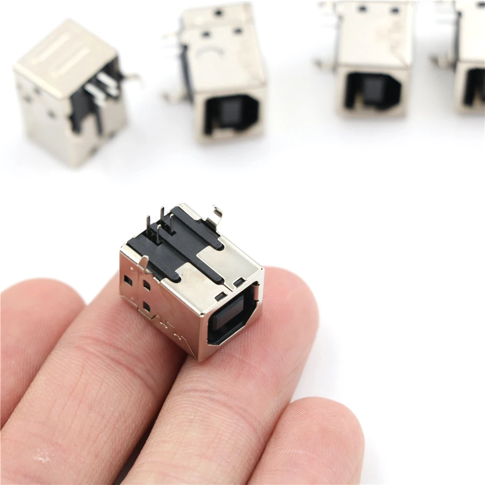 10 шт./компл. USB 2 0 гнездо типа B порт 4 контактный прямоугольный PCB DIP Jack Разъем