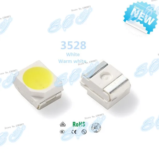 3000 шт. SMD светодиодный 3528 белый теплый 1210 7 8 лм 0 06 Вт SMT ультра яркий Новый