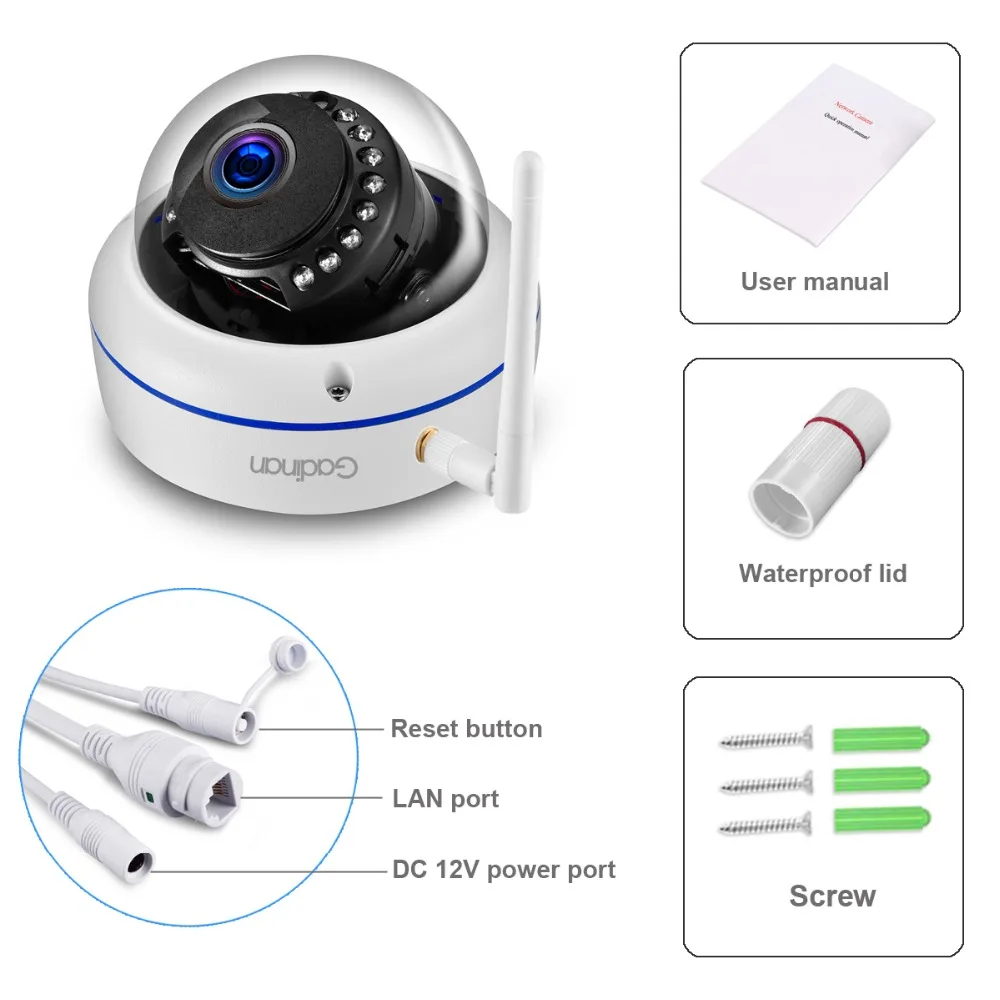 Gadinan, Full HD, 1080 P, 720 P, Wifi камера, ONVIF, 2MP, IP камера, ночное видение, антивандальная, SD карта, уличная камера Yoosee, обнаружение движения
