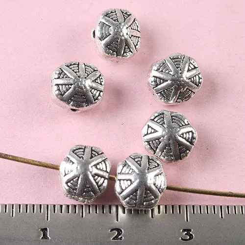 

60pcs Tibetan silver tone 2sided lotus leaf design spacer beads h1780