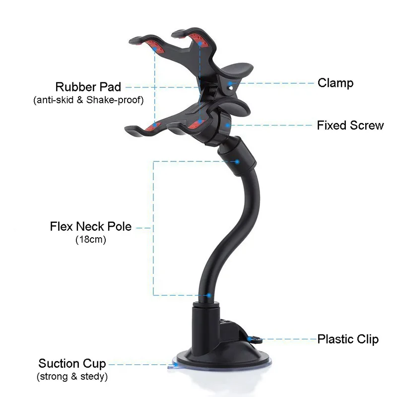 Универсальное автомобильное лобовое стекло с двойным зажимом кронштейн для