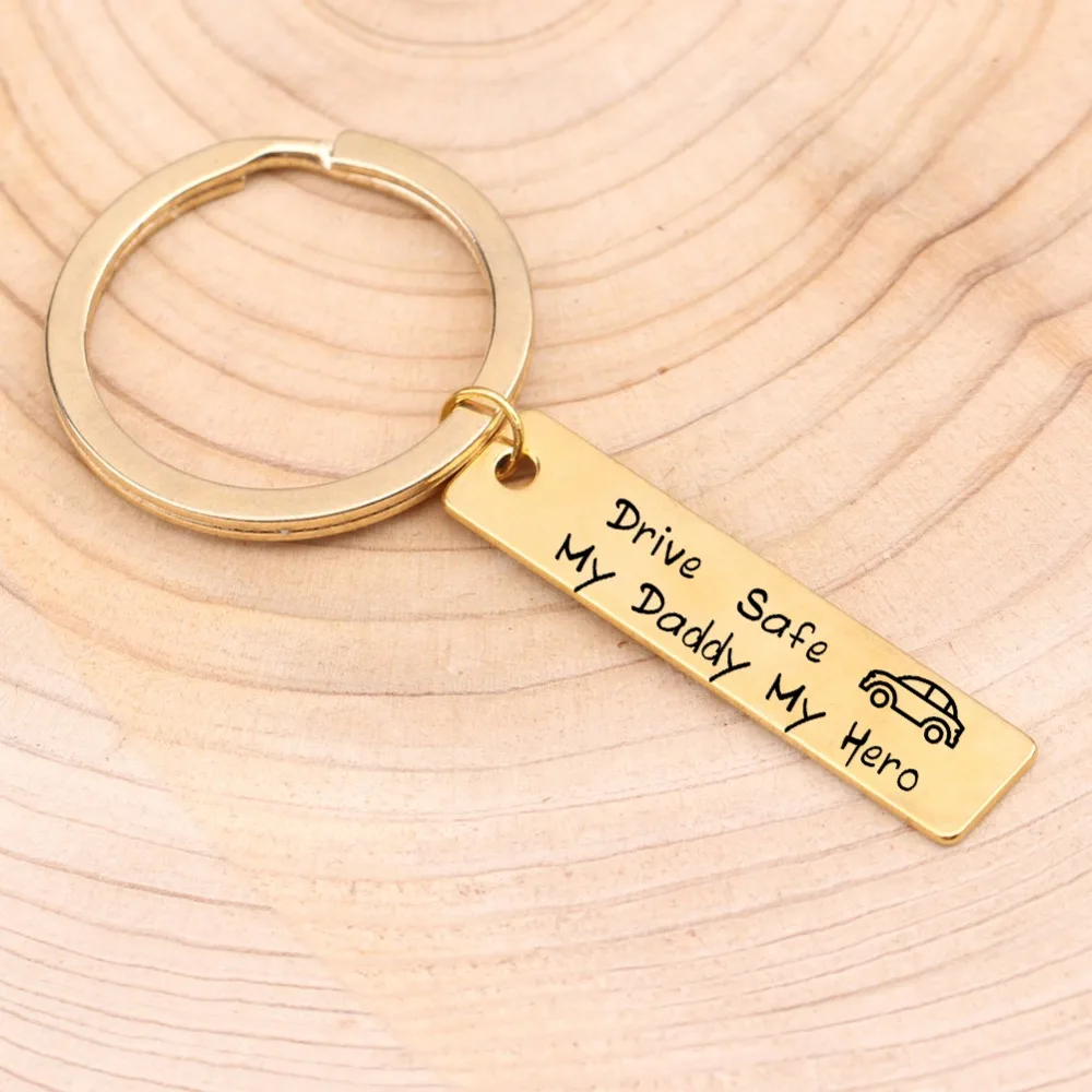 Модный брелок подарки с гравировкой безопасный мой папа герой маленький для