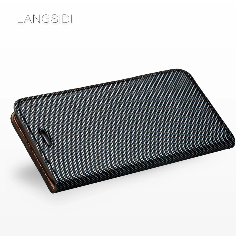 wangcangli brand phone case leather double lines of flip cover for Xiaomi Mi 6 hand-made handphone | Мобильные телефоны и