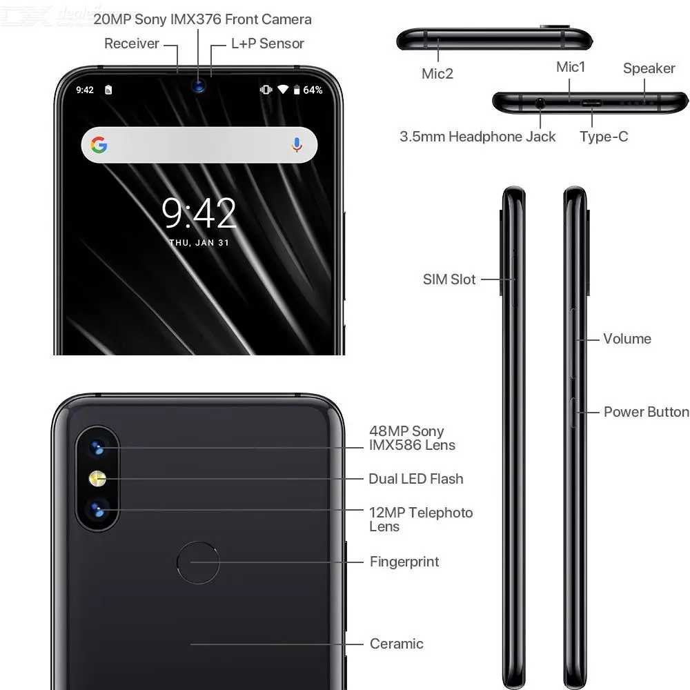UMIDIGI S3 PRO Android 9 0 48MP + 12MP 20MP супер камера 5150mAh P70 6GB RAM 128GB ROM смартфон|Смартфоны| |