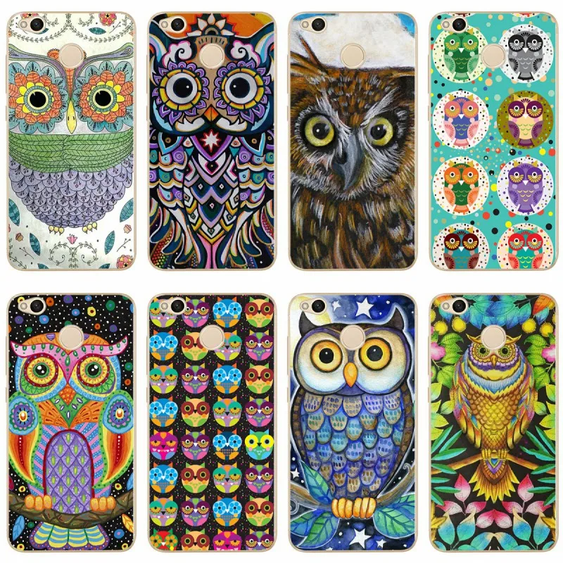 Цветной чехол с рисунком совы мягкий силиконовый из ТПУ для redmi4A 4X 5 5a 5Plus note4 xiaomi4 6X