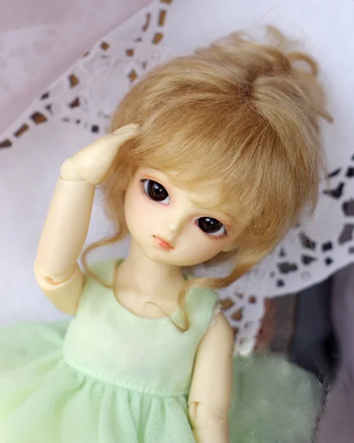 BJD куклы парики молочный чай коричневый Updo мохер парики для 1/3 1/4 1/8 1/6 BJD DD SD MSD YOSD куклы парики длинные вьющиеся волосы куклы аксессуары