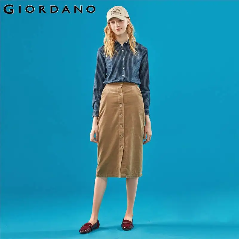 Giordano женская стрейчевая джинсовая рубашка slim fit из натурального хлопка данная